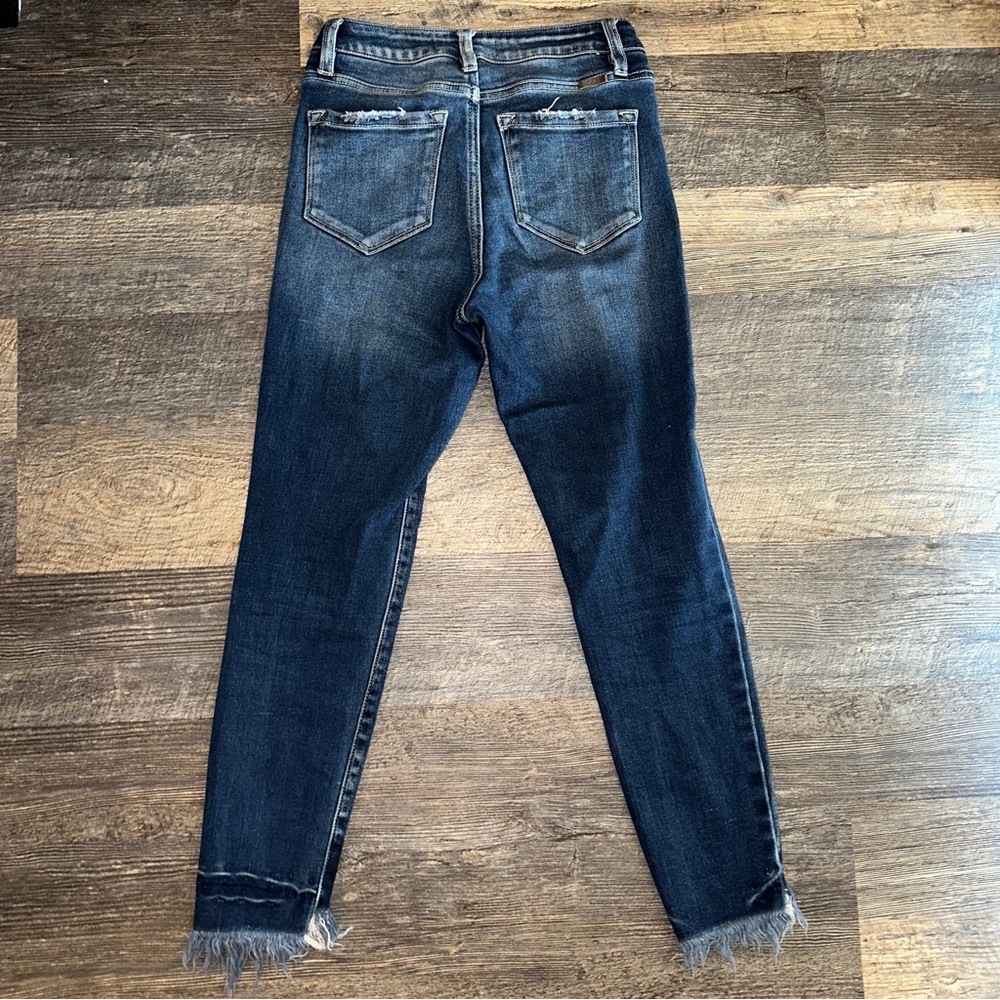 KANCAN dark wash Dana high rise ankle skinny jeans 27 - Picture 6 of 8